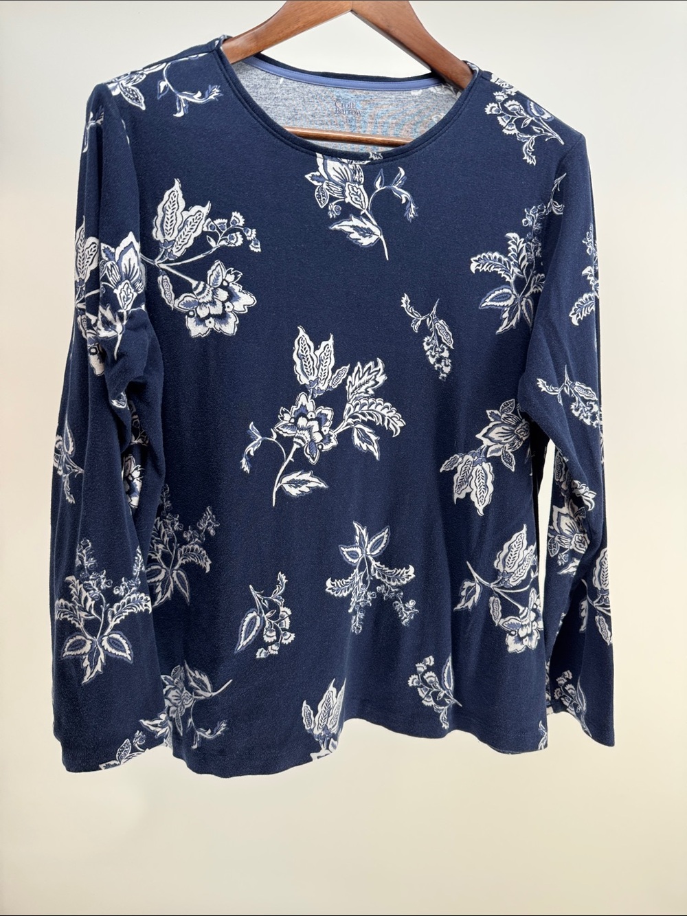 croft & barrow Navy Floral Long-Sleeve Tee